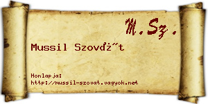 Mussil Szovát névjegykártya